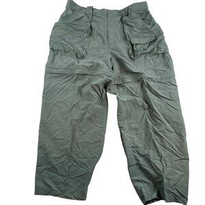 Cabelas Guidewear Mens Convertable Fishing Pants Large Outdoor Green Hiking Gorp